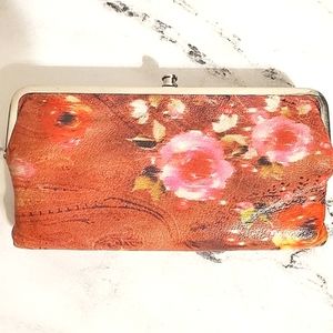 HOBO The Original Vintage Warm Floral Print Leather 'Lauren' Wallet/Clutch